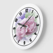 Floral Peonies Large Clock Grote Klok (Hoek)