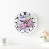 Floral Peonies Large Clock Grote Klok (Huis)