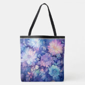 Floral Peonies multi Blue Print Canvas tas (Voorkant)