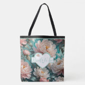 Floral Peonies multi Print Bride wordt Canvas tas (Voorkant)