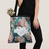 Floral Peonies multi Print Bride wordt Canvas tas (Dichtbij)