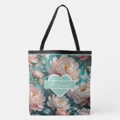 Floral Peonies multi Print Bruidsmeisjes Canvas ta Tote Bag (Voorkant)