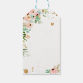 Floral Peonies Pink Little Miss Onederful Birthday Cadeaulabel (Achterkant)