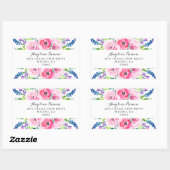 Floral Peonies retouradres Rechthoekige Sticker (Vel)