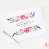 Floral Peonies retouradres Rechthoekige Sticker (Envelop)