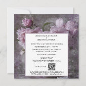 *~* Floral  Peony AR23 QR RSVP WEDDING Kaart (Achterkant)