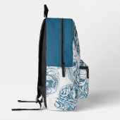Floral Peony Blue Bedrukte Rugzak (Links)