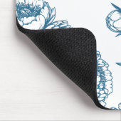 Floral Peony Blue Muismat (Hoek)