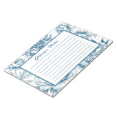 Floral Peony Blue Notitieblok (Schuin)