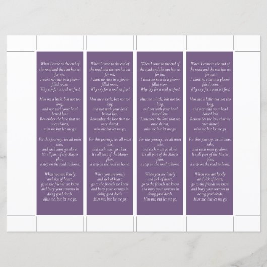 Floral Peony Butterfly Funeral Bladwijzer Sjabloon (Achterkant)