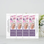 Floral Peony Butterfly Funeral Bladwijzer Sjabloon (Staand voorkant)