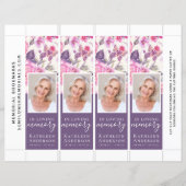 Floral Peony Butterfly Funeral Bladwijzer Sjabloon (Voorkant)