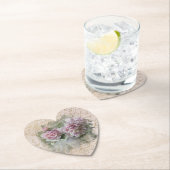 ** Floral Peony Heart Love  Victoriaans AR23 Kartonnen Onderzetters (Insitu)