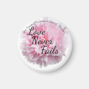 Floral Peony Love slaagt nooit in JW Conventie Magneet
