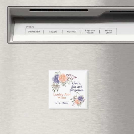 Floral Peony Memorial Gone, niet vergeten Magneet (Insitu (Vaatwasser))