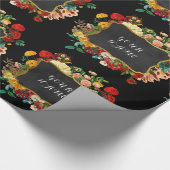  Floral Peony Persoonlijke naam Chalkboard Cadeaupapier (Hoek)