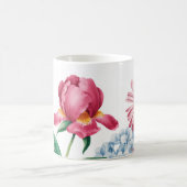 Floral Peony & Roos Garden Art Coffee Mok (Center)