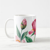 Floral Peony & Roos Garden Art Coffee Mok (Links)
