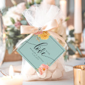 Floral Peony Roos met liefdeshuwelijk Bedankjes Labels