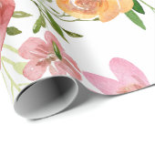 Floral Peony Rozen Pattern for her Girly Cute Cadeaupapier (Rol Hoek)