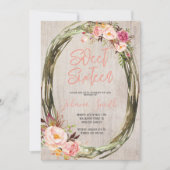 Floral Peony Rustic 16 Sweet Sixteen Birthday Kaart (Voorkant)