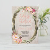 Floral Peony Rustic 16 Sweet Sixteen Birthday Kaart (Staand voorkant)