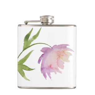 *~* Floral Peony Waterverf Lavender Pink Popular Heupfles