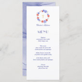 Floral Peony Wreath Baptism Christening Menu (Voorkant / Achterkant)