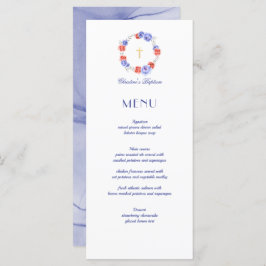 Floral Peony Wreath Baptism Christening Menu