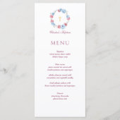 Floral Peony Wreath Baptism Christening Menu (Voorkant)