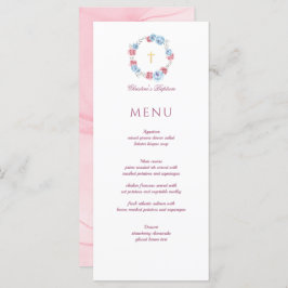 Floral Peony Wreath Baptism Christening Menu