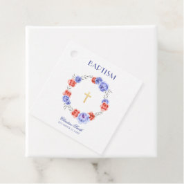 Floral Peony Wreath Boy Girl Baptism Christening Bedankjes Labels