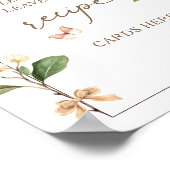 Floral Perfect Pair Pear Vrijgezellenfeest Recept Poster (Hoek)