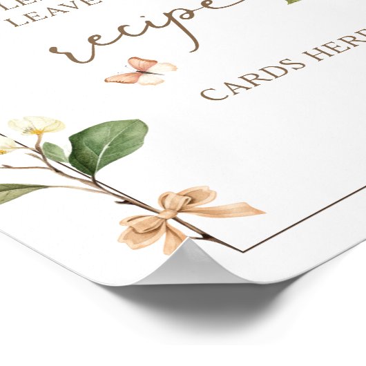 Floral Perfect Pair Pear Vrijgezellenfeest Recept Poster (Hoek)