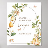Floral Perfect Pair Pear Vrijgezellenfeest Recept Poster (Voorkant)