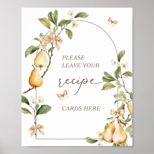 Floral Perfect Pair Pear Vrijgezellenfeest Recept Poster (Voorkant)