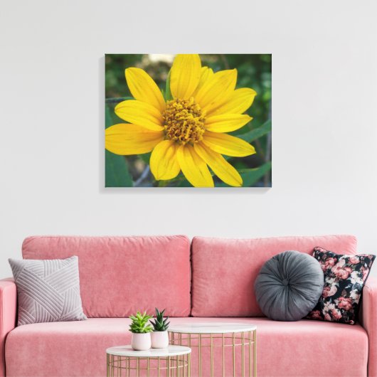 Floral Perfection in Sunshine Yellow Canvas Afdruk (Insitu (Woonkamer))