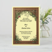 Floral Pergola Frame Wedding Kaart (Staand voorkant)