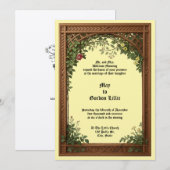 Floral Pergola Frame Wedding Kaart (Voorkant / Achterkant)