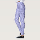 Floral Periwinkle blauw Paarse Leggings (Links)
