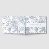 Floral Periwinkle Blue Elegant Bruiloft Gastenboek (Volledig)