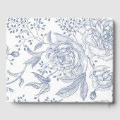 Floral Periwinkle Blue Elegant Bruiloft Gastenboek (Achterkant)