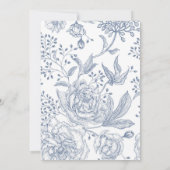 Floral Periwinkle Blue Elegant Rehearsal Dinner Kaart (Achterkant)