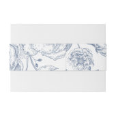 Floral Periwinkle Blue Elegant Tuin Bruiloft Uitnodigingen Wikkel (Achterkant Voorbeeld)