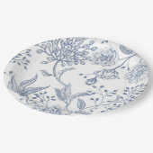 Floral Periwinkle Blue Elegant Wedding Shower Papieren Bordje (Gekanteld)