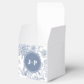 Floral Periwinkle Blue Monogram Wedding Bedankdoosjes (Geopend)