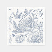 Floral Periwinkle Elegant Blue Wedding Servet (Voorkant)