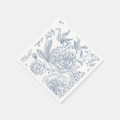 Floral Periwinkle Elegant Blue Wedding Servet (Hoek)