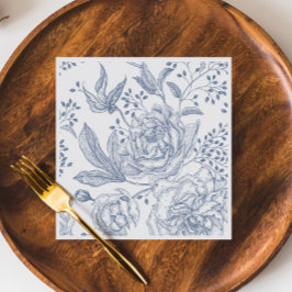 Floral Periwinkle Elegant Blue Wedding Servet