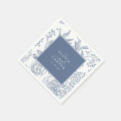 Floral Periwinkle Elegant Blue Wedding Servet (Hoek)